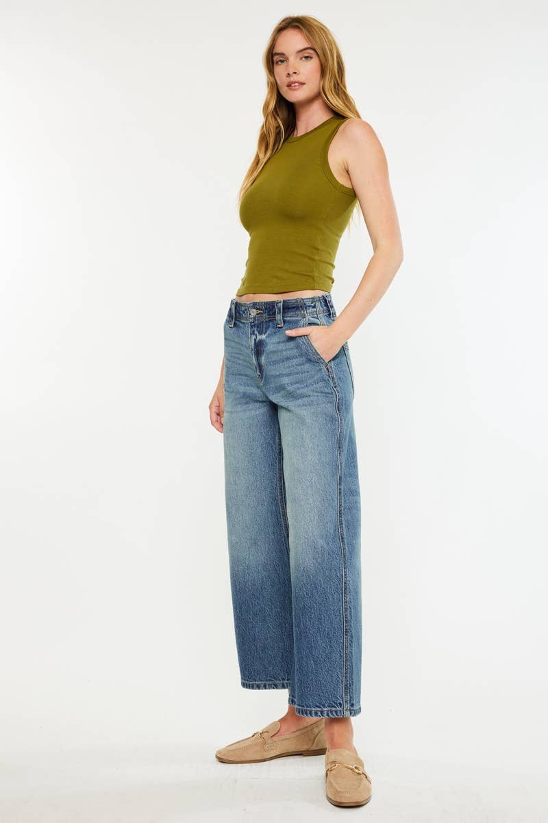 MID RISE LOOSE BARREL FIT JEANS