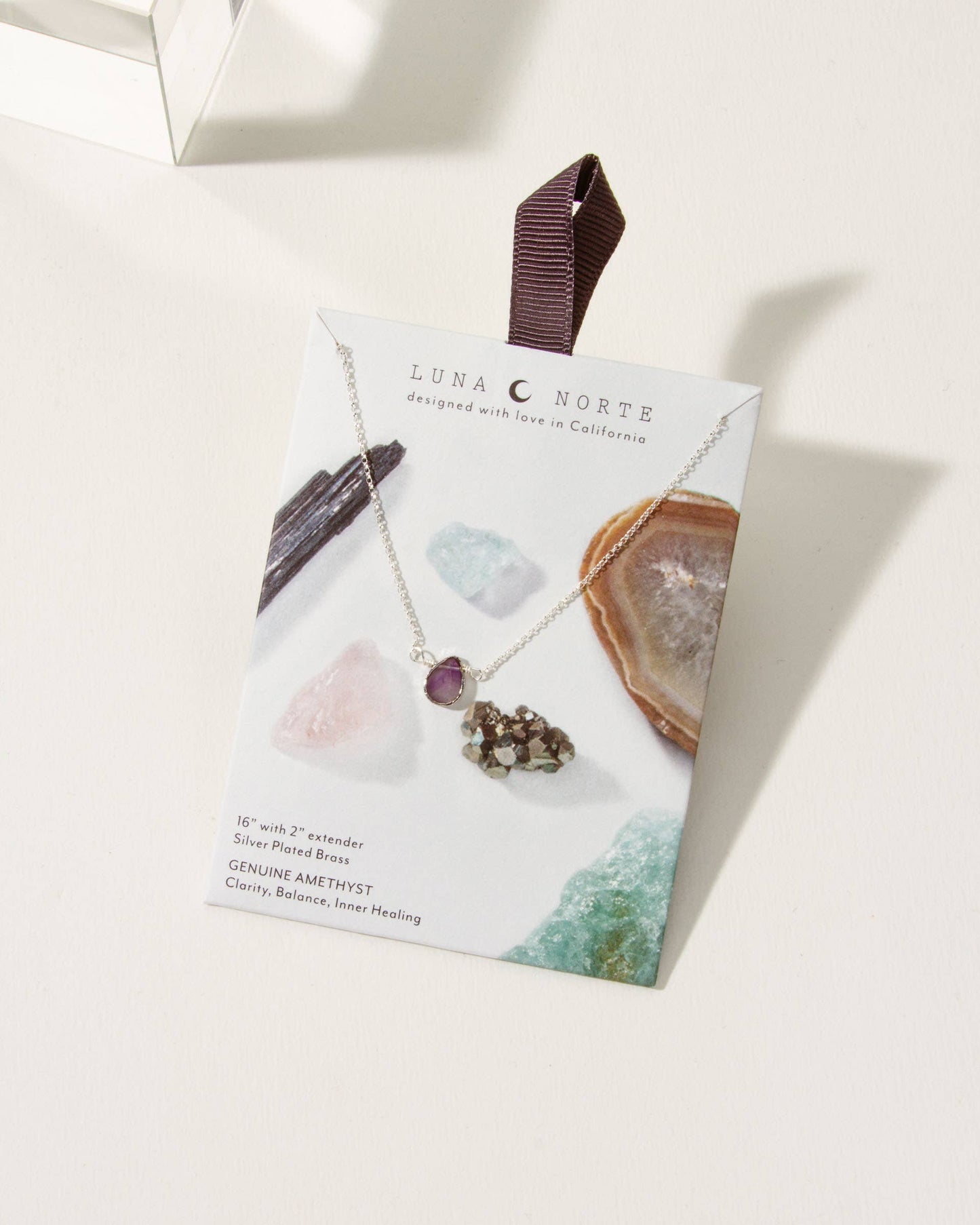 Silver Gemstone Necklace Amethyst