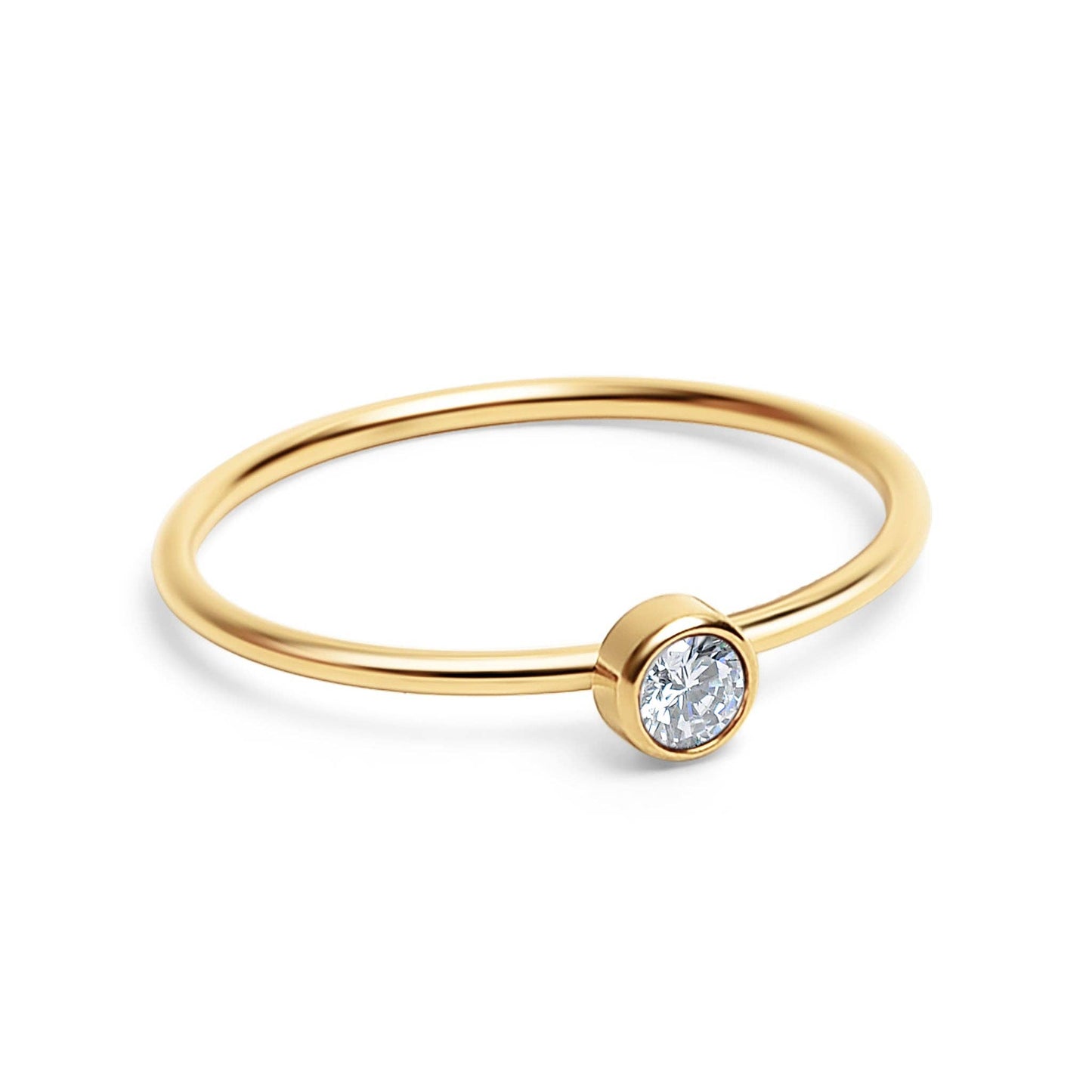 18K Birthstone Stacking Ring