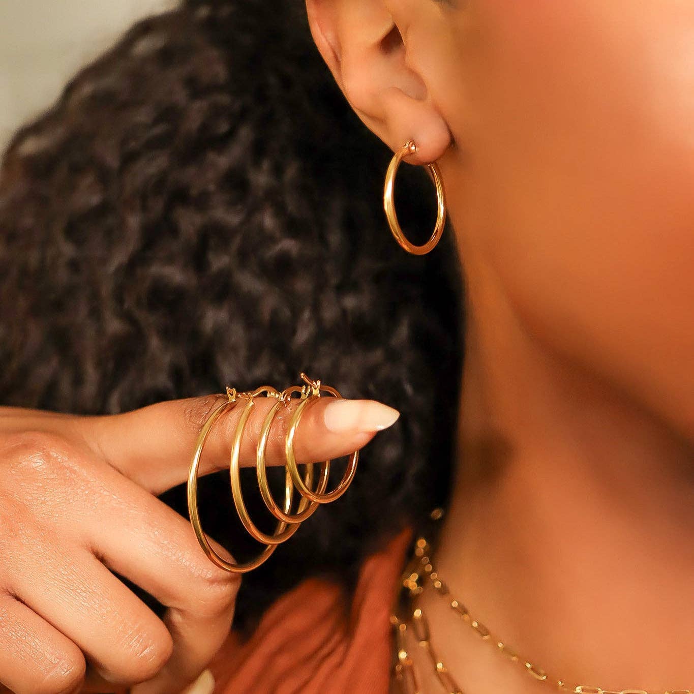 Round Tube Hoop Earrings