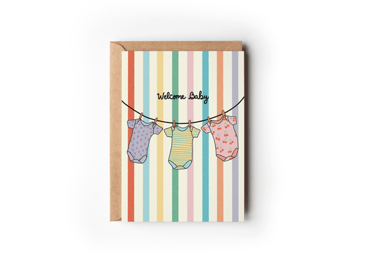 "Welcome Baby" New Baby Greeting Card