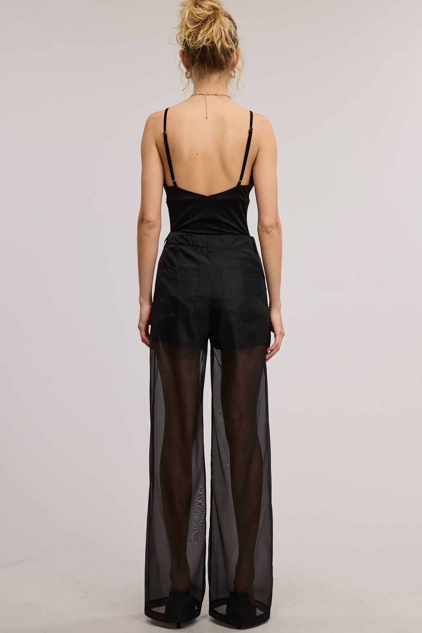 SHEER PANTS W/ LINED SHORTS