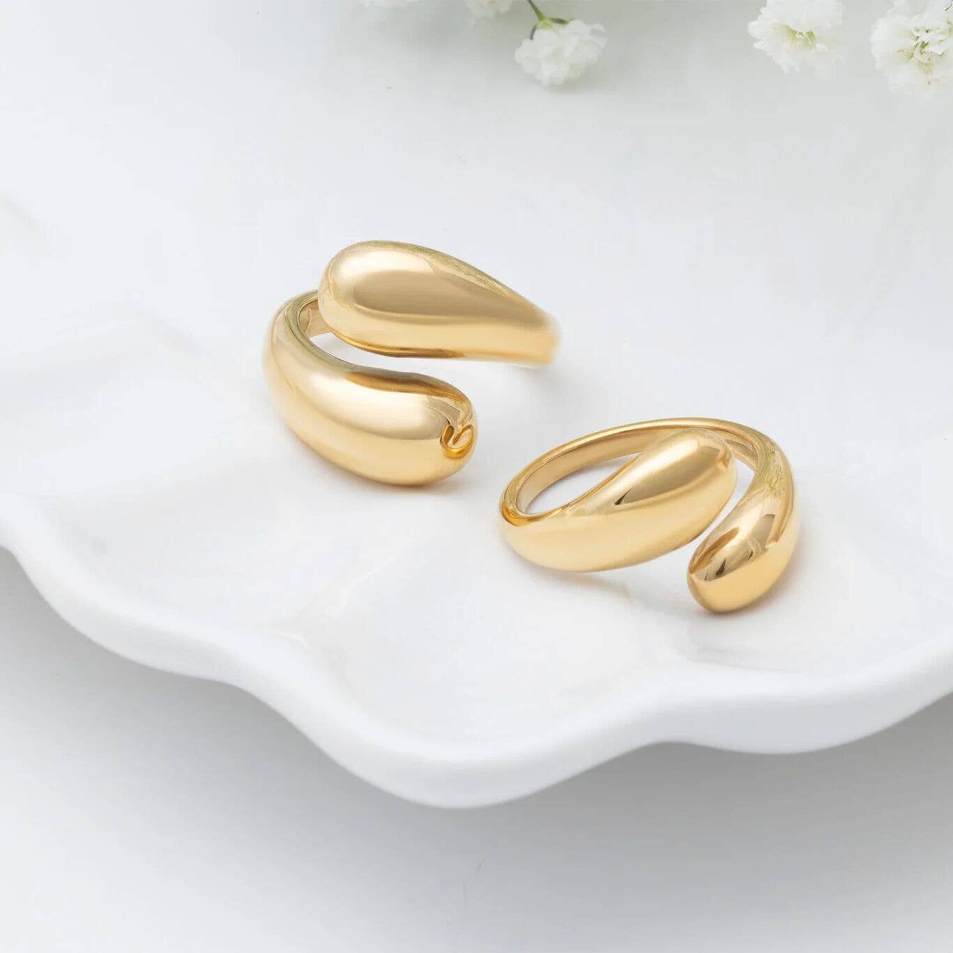 Large Duo Drop Ring