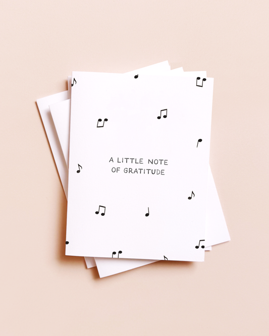 A Little Note Of Gratitude Music Thank You Card