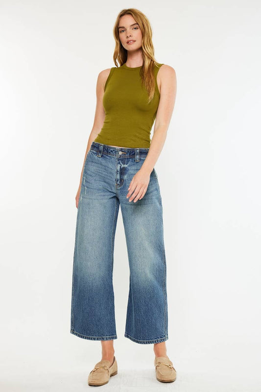MID RISE LOOSE BARREL FIT JEANS