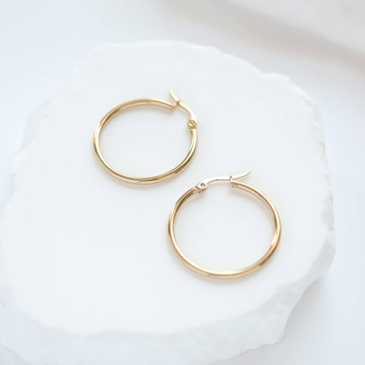 Round Tube Hoop Earrings