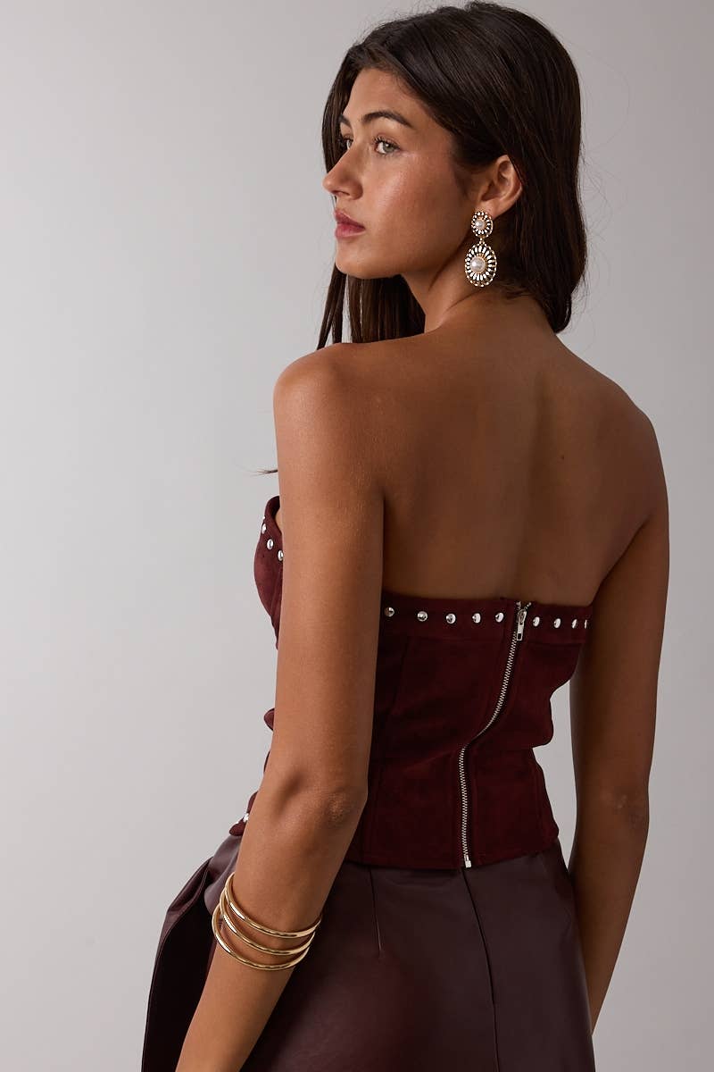 SUEDE TUBE CROP TOP