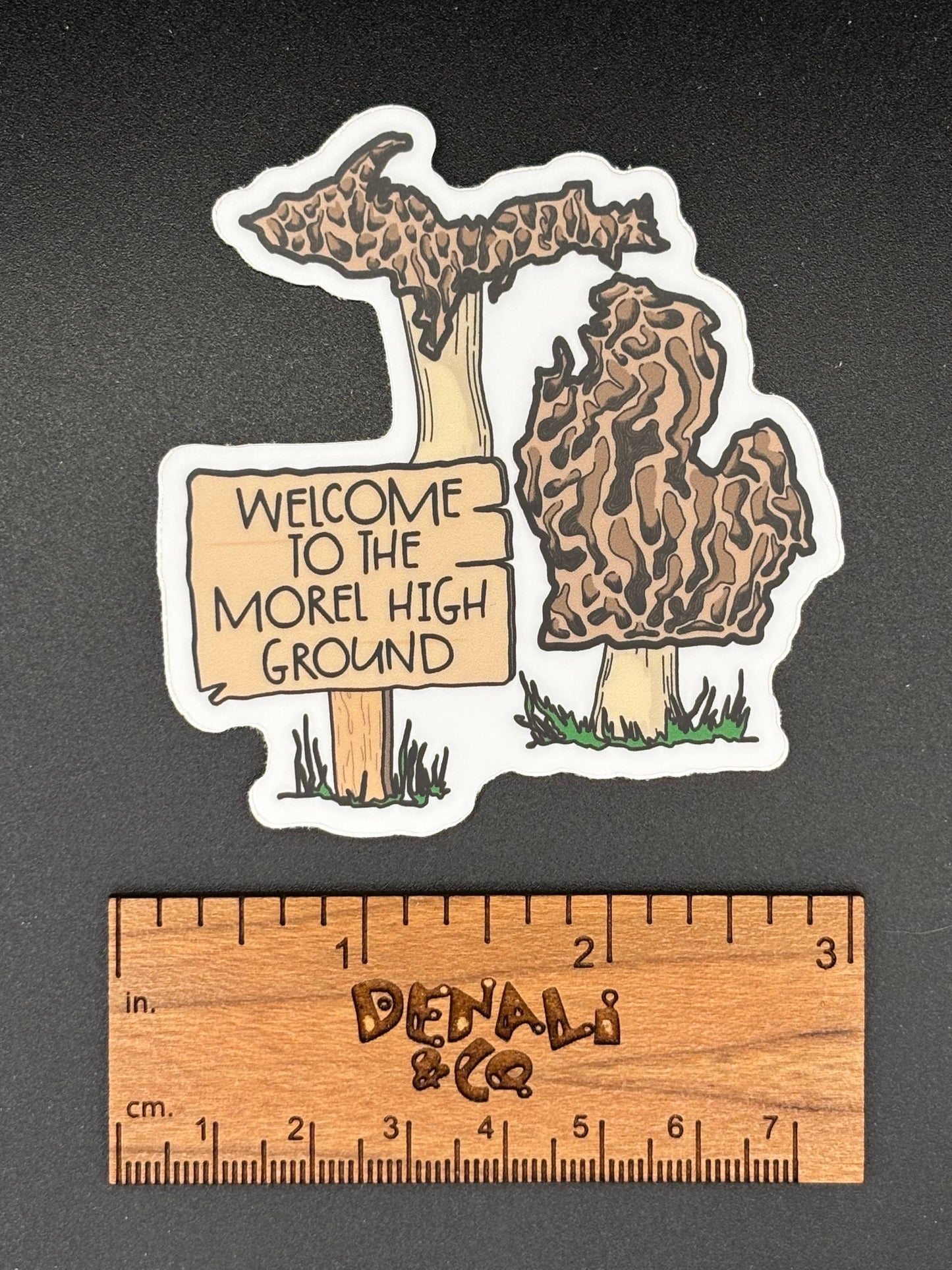 Welcome to the Morel High Ground Mushroom Michigan Sticker